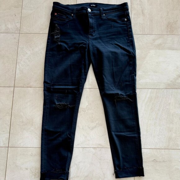 Hudson Nico Midrise Ankle Raw Hem Super Skinny Jeans Size 32 EUC - Picture 1 of 5